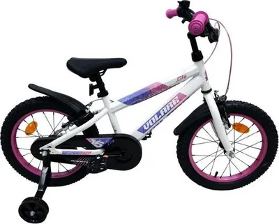 Produktbild von Volare Lily Kinderfahrrad - Mädchen - 16 Zoll - Weiß Rosa Lila - Zwei Handbremsen