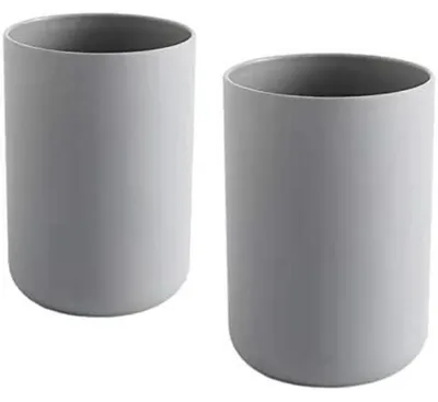 Produktbild von Zahnputzbecher 2 Stück Grau Kunststoff 300ml