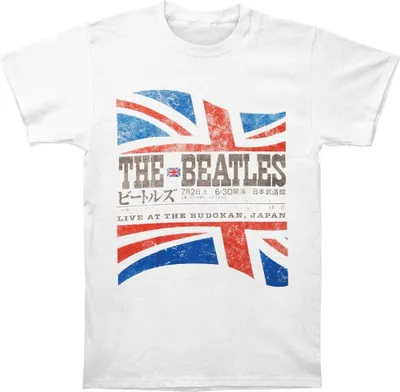 Image de T-shirt The Beatles - « Budokan Set List » pour hommes/femmes Unie RO2303 (M) (Blanc)