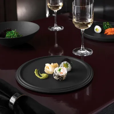 Image de Villeroy & Boch, plat de service Iconic, noir, 239 mm, 239,0 x 239,0 x 13,0 mm (fabriqué en Allemagne) | Numéro d'article : 1016656008 | EAN : 4003686389502