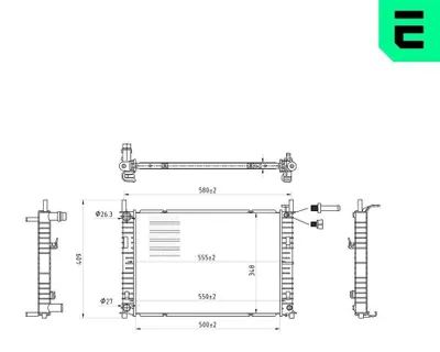 Produktbild von ERA 673132 Kühler Wasserkühler Motorkühler für FORD Fiesta Mk5 Schrägheck (JH1, JD1, JH3, JD3) FUSION (JU) Fiesta Mk5 Kastenwagen für MAZDA 2 (DY)