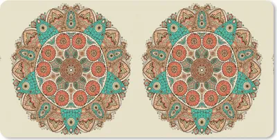 Produktbild von MuchoWow® Mauspad Mousepad Mandala - Muster - Pfau 60x30 cm - Mousepads - Maus Mat - Pad - Mausunterlage - Nachhaltig