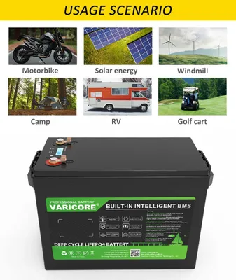 Obrázok produktu pre Batéria LiFePO4 – 12 V, 160 Ah, napájací zdroj pre menič – hlbokocyklová – pre karavany, lode a kempovanie – pre solárne systémy mimo siete – dobíjateľná lítiová batéria