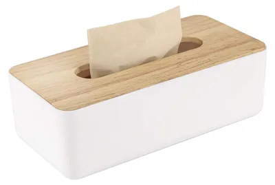Produktbild von Kosmetiktuchbox aus Holz, 26 x 13 x 9 cm, rechteckig, für Standardtücher