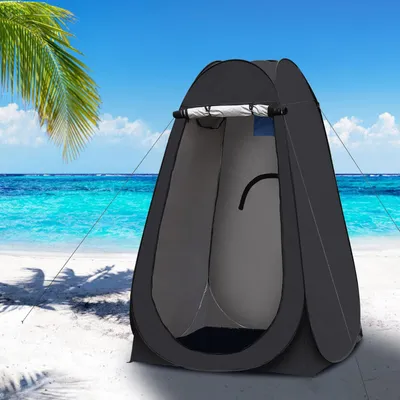 Produktbild von STILVORA Duschzelt Camping, Outdoor Duschzelt, Mobile Duschkabine, Faltbares Duschzelt tragbar, Camping Toilette und Dusche Zelt, Schnellaufbau Duschzelt, Schwarz