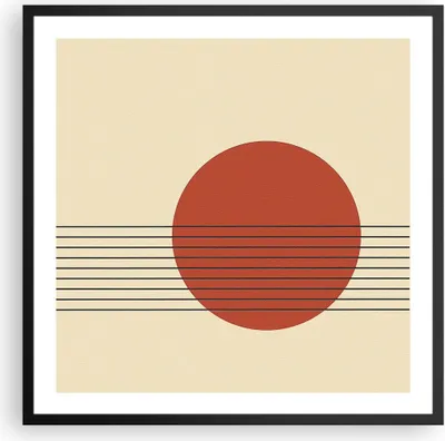 Produktbild von Gerahmtes Poster - Schwarzer Rahmen - Abstraktion Linien Rad - 60x60 cm - Wand Bild - Wanddeko - Wandbilder - Kunstposter - Wandposter - Bilderrahmen - Bilder - Kunstdruck - Wandbild - P2BAC60x60-4230
