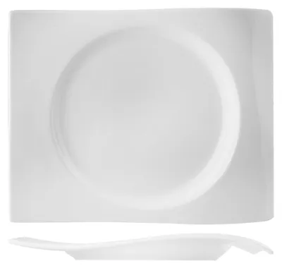 Obrázok produktu pre Obdĺžnikový porcelánový tanier H&h, 35x27 cm, biely