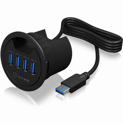 Immagine prodotto di Hub  4-Port IcyBox USB 3.0 IB-HUB1403 rd. Tisch-Hub retail