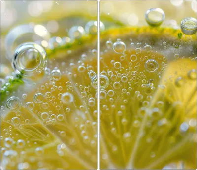 Produktbild von Spritzschutz Herdabdeckplatte Schneidebrett aus Glas Zitronenscheibe 2-Teilig (60x52cm)