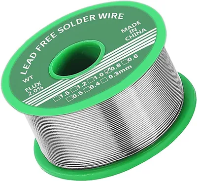 Produktbild von 0,8 mm Lötdraht bleifrei Sn99.3Cu0.7 mit Kolophoniumkern, 20g | Für elektrisches Löten, Haushaltsgeräte Reparatur