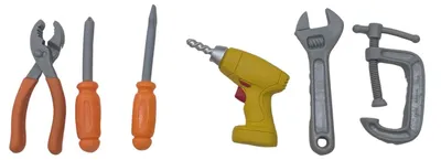 Produktbild von 6x Bau Werkzeug Set Miniblings Figur Werkstatt Handwerker