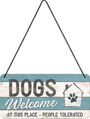 Image de Nostalgic-Art - Panneau à suspendre - PatteSchild - Dogs Welcome