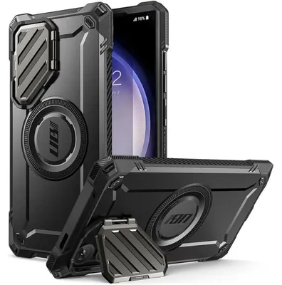 Productafbeelding van Beschermhoes voor Samsung Galaxy S24 Ultra met camera bescherming, MagSafe & S Pen houder, standaard, zwart