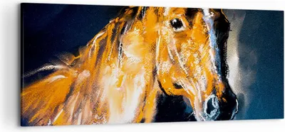 Produktbild von Bild auf Leinwand - Leinwandbild - Pferd Natur Tier - 120x50cm - Wand Bild - Wanddeko - Wandbilder - Leinwanddruck - Bilder - Kunstdruck - Wanddekoration - Leinwand bilder - Wandkunst - AB120x50-3425
