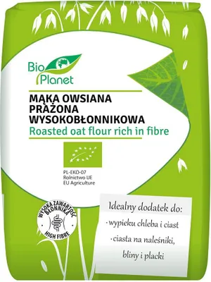 MĄKA OWSIANA PRAŻONA WYSOKOBŁONNIKOWA BIO 700 g - BIO PLANET
