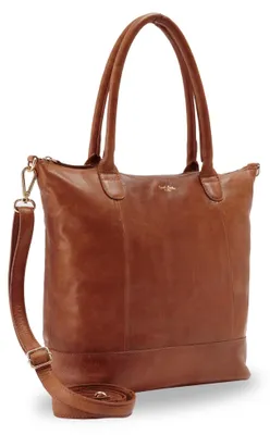 Produktbild von Gusti Leder Shopper Damen Mia – Ledertasche mit Reißverschlussfach, abnehmbarem