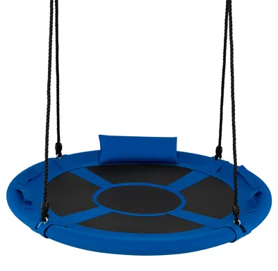 Immagine prodotto di Altalena a nido COSTWAY con corda regolabile in altezza da 100 a 180 cm, cuscini e maniglie, altalena per bambini, altalena da albero con portata fino a 150 kg, altalena blu