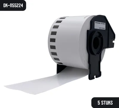 Produktbild von DULA Brother DK kompatible Etiketten, 54 mm x 30,5 m, Weiß, Selbstklebend, 5 Rollen