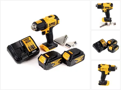 Productafbeelding van DeWalt DCE 530 M2 accu-heteluchtpistool 18V 530°C + 2x accu 4,0Ah + 1x oplader + vlak- en reflectormondstuk