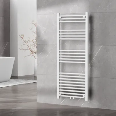 Image de Radiateur sèche-serviettes 'Voss' avec 21 barres acier 120 x 50 cm blanc
