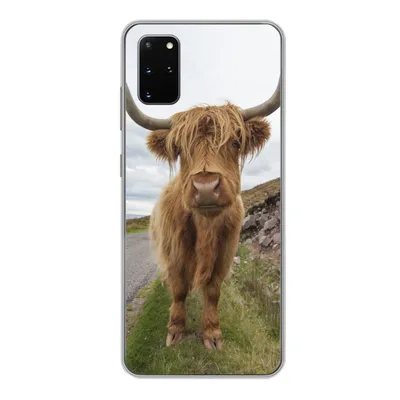 Produktbild von MuchoWow® Handyhülle Schutzhülle Hülle für Samsung Galaxy S20 Plus Schottischer Highlander - Hörner - Berg Silikon Softcase Handy Hülle - Hartschale