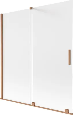 Immagine prodotto di Mexen Velar parete per vasca da bagno a 2 ante scorrevoli 150 x 150 cm, brina, rame spazzolato - 896-150-000-31-65