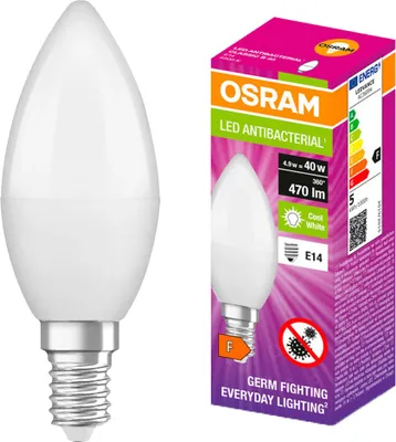 Produktbild von Osram LED Leuchtmittel Kerze 5,5W = 40W E14 matt 470lm Neutralweiß 4000K Antibakteriell