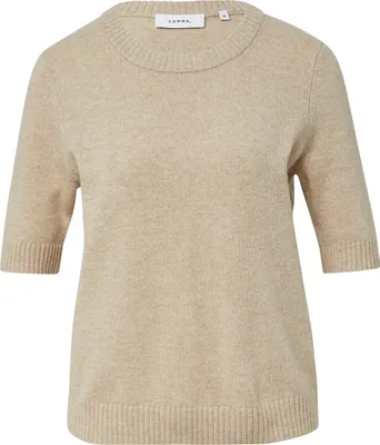 Produktbild von comma Strickpullover Regular Fit aus Wollmix mit Rundhalsausschnitt, Kurzarm und Rippbündchen