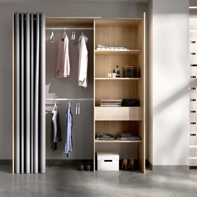Produktbild von Dmora Kleiderschrank Wetterhorn 160x205h cm Braun, 1 Schublade