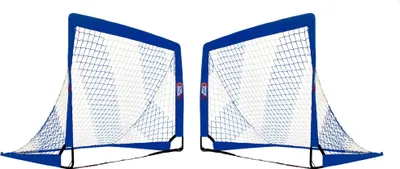 Image de POWERSHOT but de football POP UP - 1.2m x 0.9m - set de 2 - but de football de jardin pliable pour enfants en BLEU/BLANC
