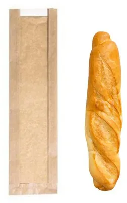 Zdjęcie produktu dla Torebka papierowa szara z okienkiem 340x100x60+60, 1000szt