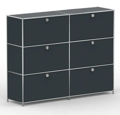 Produktbild von Hochschrank, 6 Schubladen, Schloss, Breite 152 cm, Anthrazitgrau