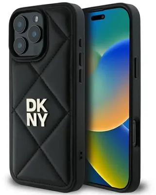 Produktbild von Etui Dkny Gesteppte Stack Logo Na Iphone 16 Pro - Czarne