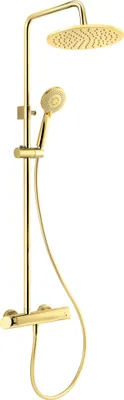 Produktbild von Duschsystem mit Mischarmatur in gold ARNIKA-30 mit Regendusche