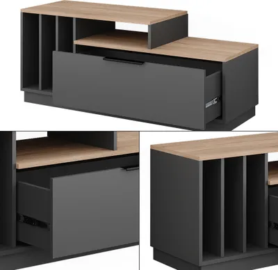 Obrázek produktu pro Lowboard Vicco Betti Anthracite/Sonoma 120 x 49.9 cm s 1 dveřmi, Model 51715