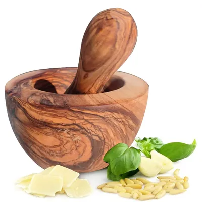 Obrázek produktu pro Solidchoice - Mrazivník z olivového dřeva s tlouklem, ručně vyrobený, 10 cm