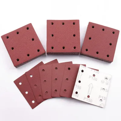 Schleifpapier 110x115 mm, Körnung 150, 50 Stück, Klett, 8 Löcher