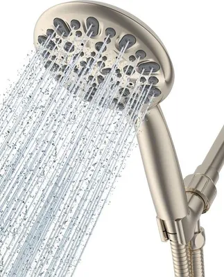 Produktbild von Famanu Handbrause 5 Zoll - Druckerhöhend mit 7 Strahlarten, gebürstetes Nickel