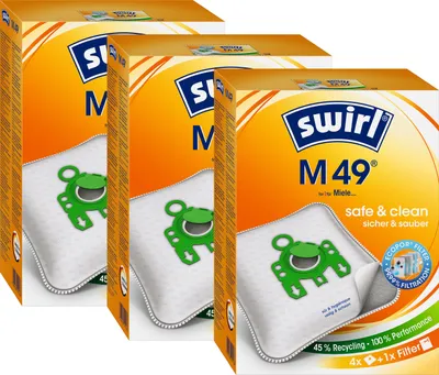 Produktbild von SWIRL Staubsaugerbeutel M 49 EcoPor® für Miele 12 Beutel