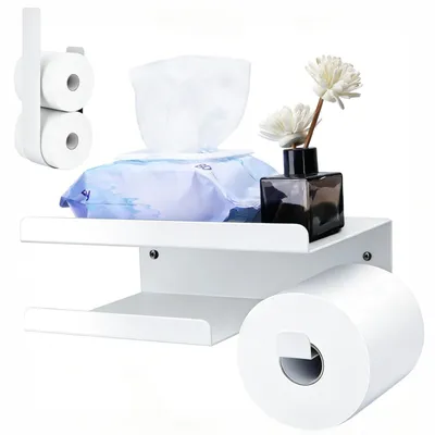 Produktbild von Toilettenpapierhalter ohne Bohren für Wandmontage in Schwarz