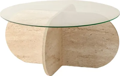 Produktbild von Skye Decor, Bubble - Transparent, Couchtische, Travertin, Glas, 75 x 35 x 75 cm