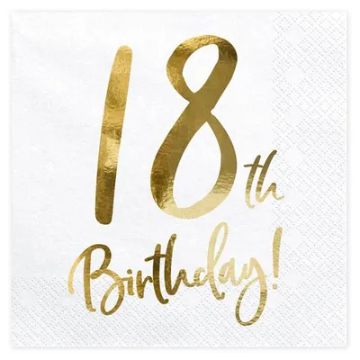 Image de 18. Anniversaire 20 serviettes or