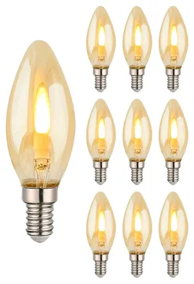 Productafbeelding van Vito Lighting LED Kaarslamp C35 E14 Amber - 1W 180lm 1800K - Super warmwit - Vervangt 10W - 10 stuks