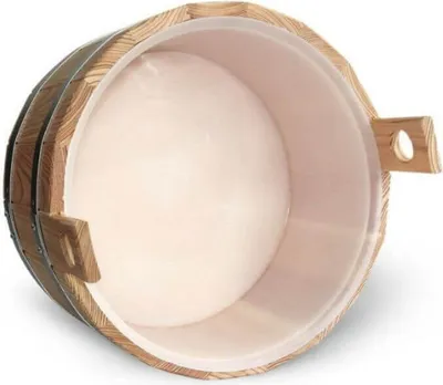 Produktbild von Fußbadewanne Standard aus Holz Lärche natur mit Kunststoffeinsatz