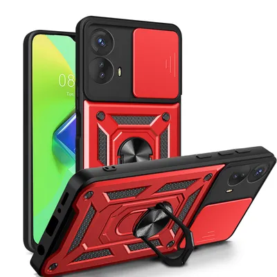 Produktbild von Outdoor Panzer Hülle Motorola Moto G73 5G Handyhülle mit Kameraschutz Ringhalter Rot