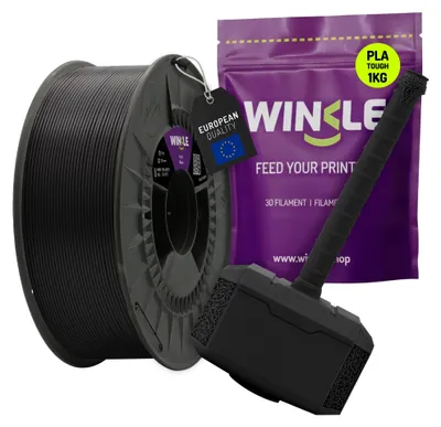 Produktbild von WINKLE PLA Tough Filament 1.75mm Schwarz 1kg, 3D Drucker Filament