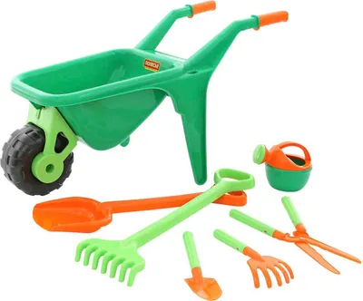 Produktbild von Cavallino Schubkarre Gartenfüllung mit Schaufel Rechen Gießkanne Schere