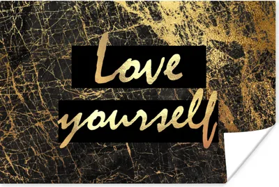 Produktbild von MuchoWow® Poster Zitate - Selbstvertrauen - Gold - Schwarz 120x80 cm - Bilder
