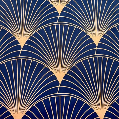 Produktbild von Baumwolle 100% orange-blau Fächer - 220cm