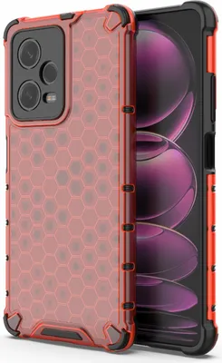 Produktbild von Mobigear Honeycomb  POCO X5 Pro Hülle Hardcase Backcover Stoßfest - Rot